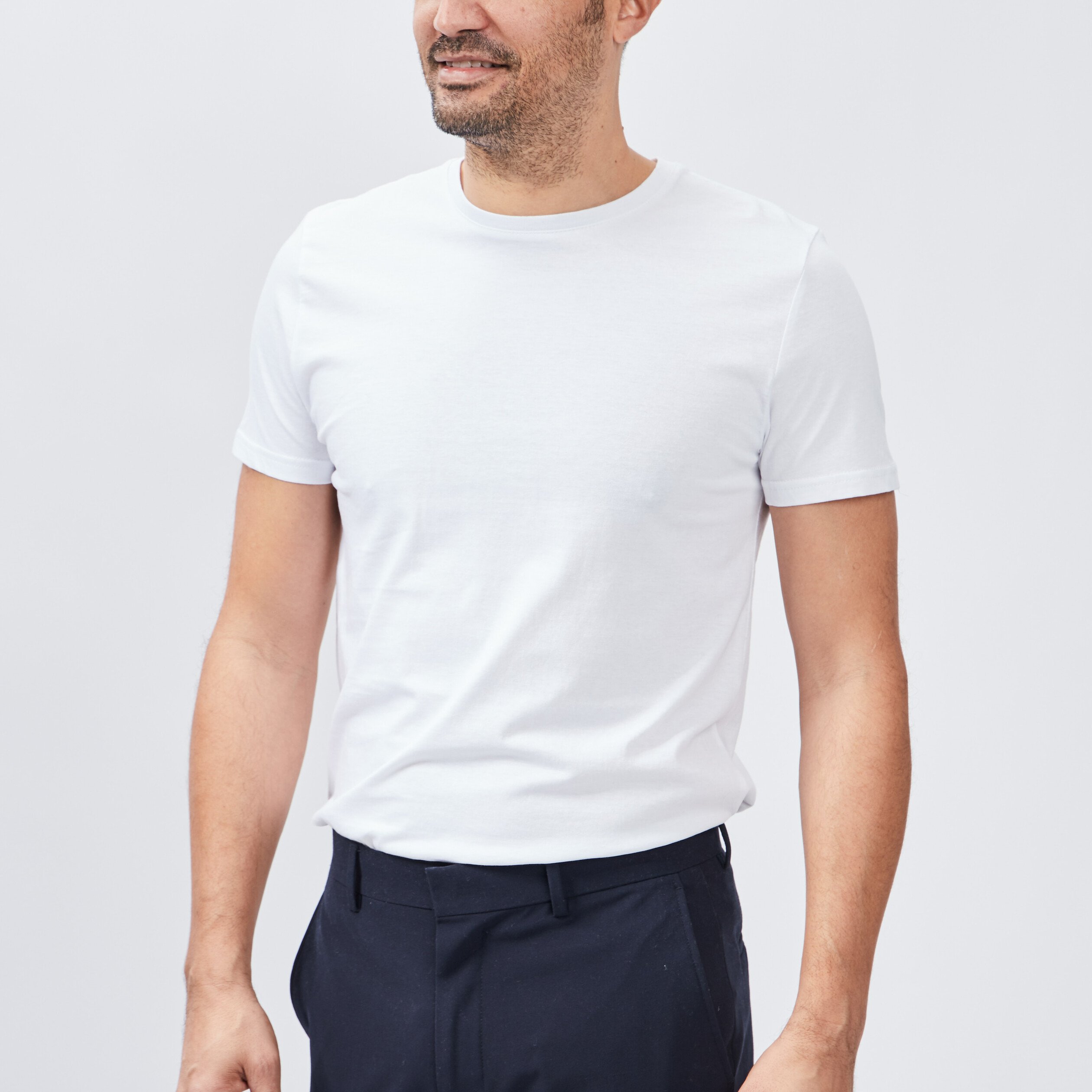 T-shirt en coton manches courtes blanc homme | La Halle