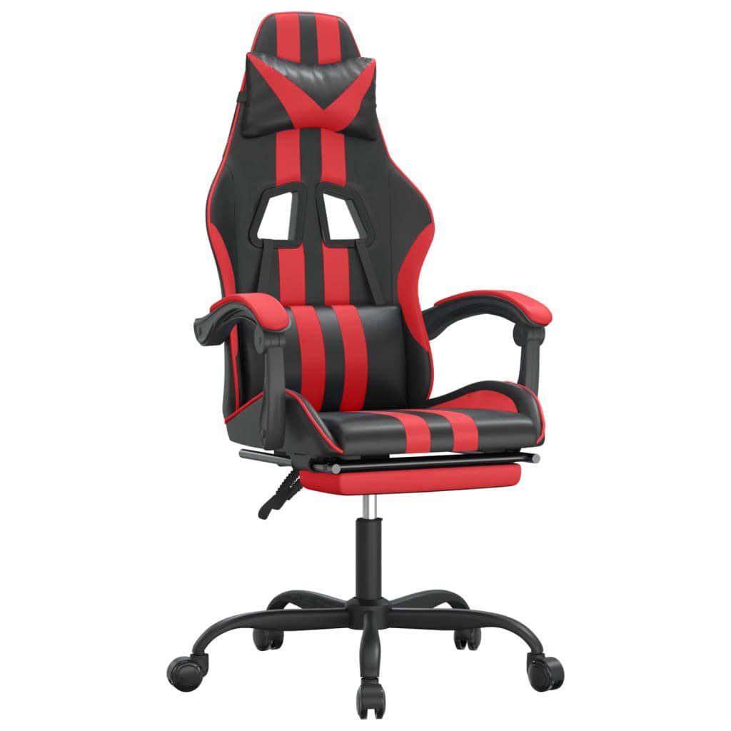 vidaXL Gaming-Stuhl Gaming-Stuhl mit Fußstütze Drehbar Schwarz & Rot Kunstleder (1 St)