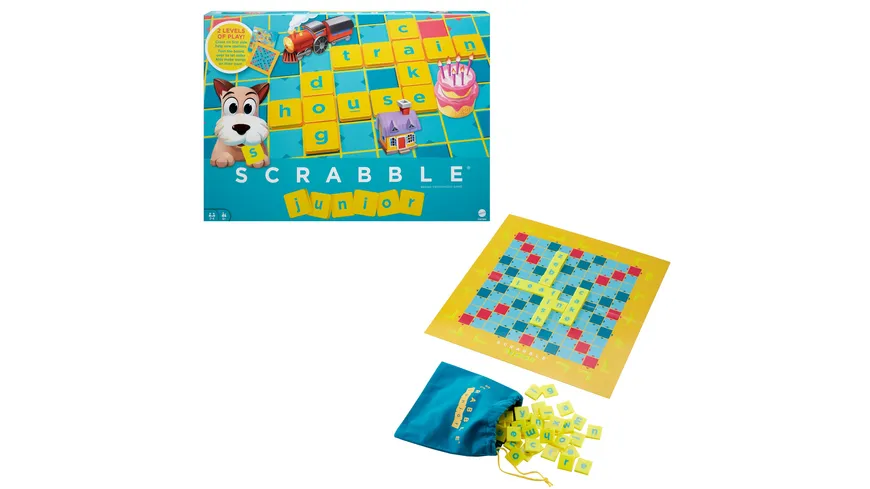 Mattel Games Scrabble Junior, Kinderspiel, Lernspiel, Brettspiel, Familienspiel