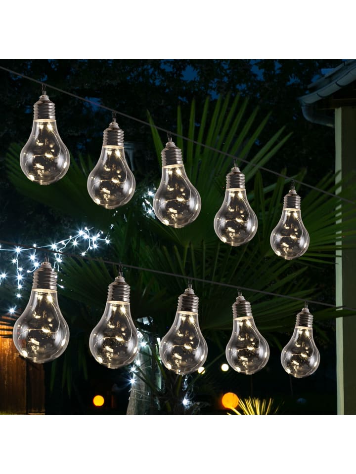 MARELIDA LED Solar Lichterkette Glühbirne L: 1,9m in transparent günstig kaufen onesize