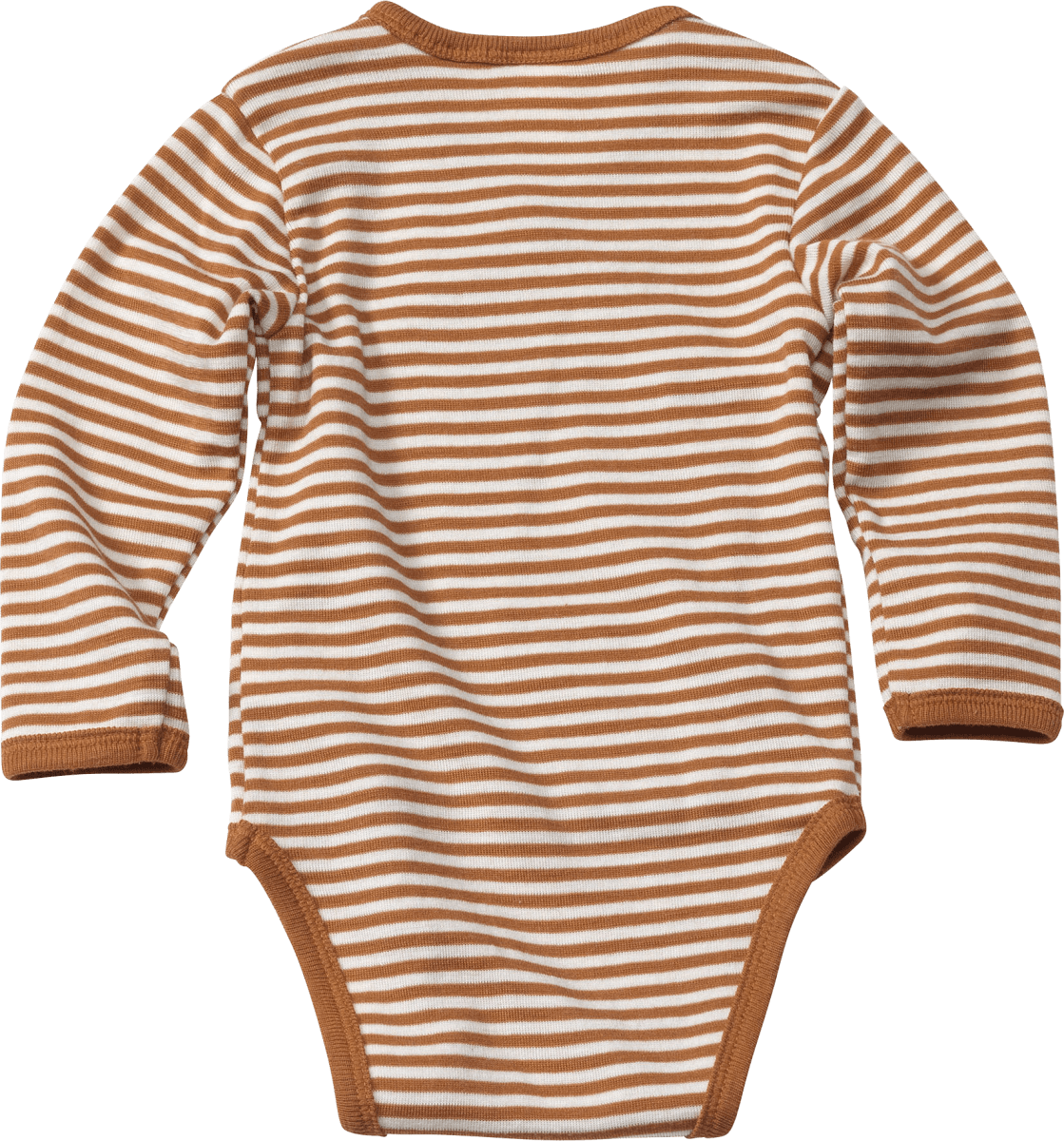 Baby Wickelbody, Gr. 50/56, aus Bio-Wolle und Seide, braun, weiß, 1 St