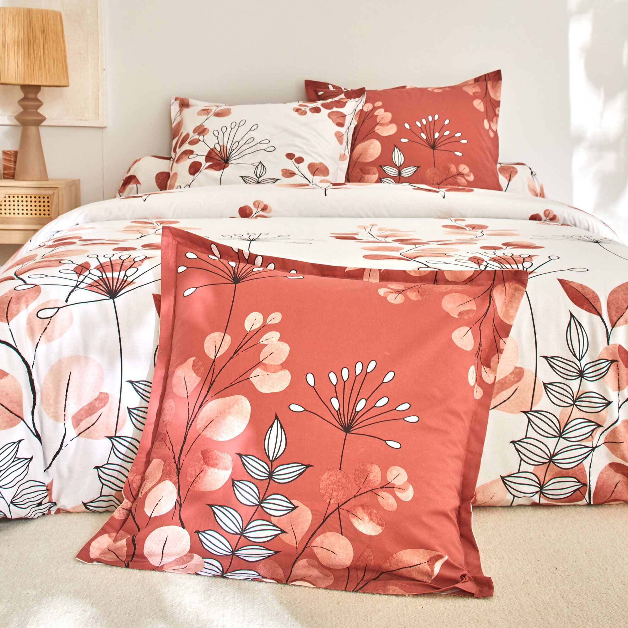 Linge de lit Danae en coton imprimé