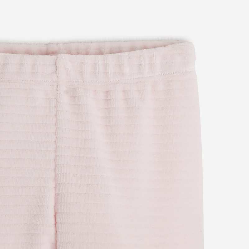 Pantalon bébé fille violine en velours maille côtelée violet Catimini