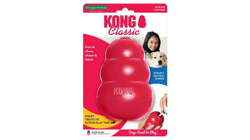 KONG Hundespielzeug Classic XS rot 6 cm
