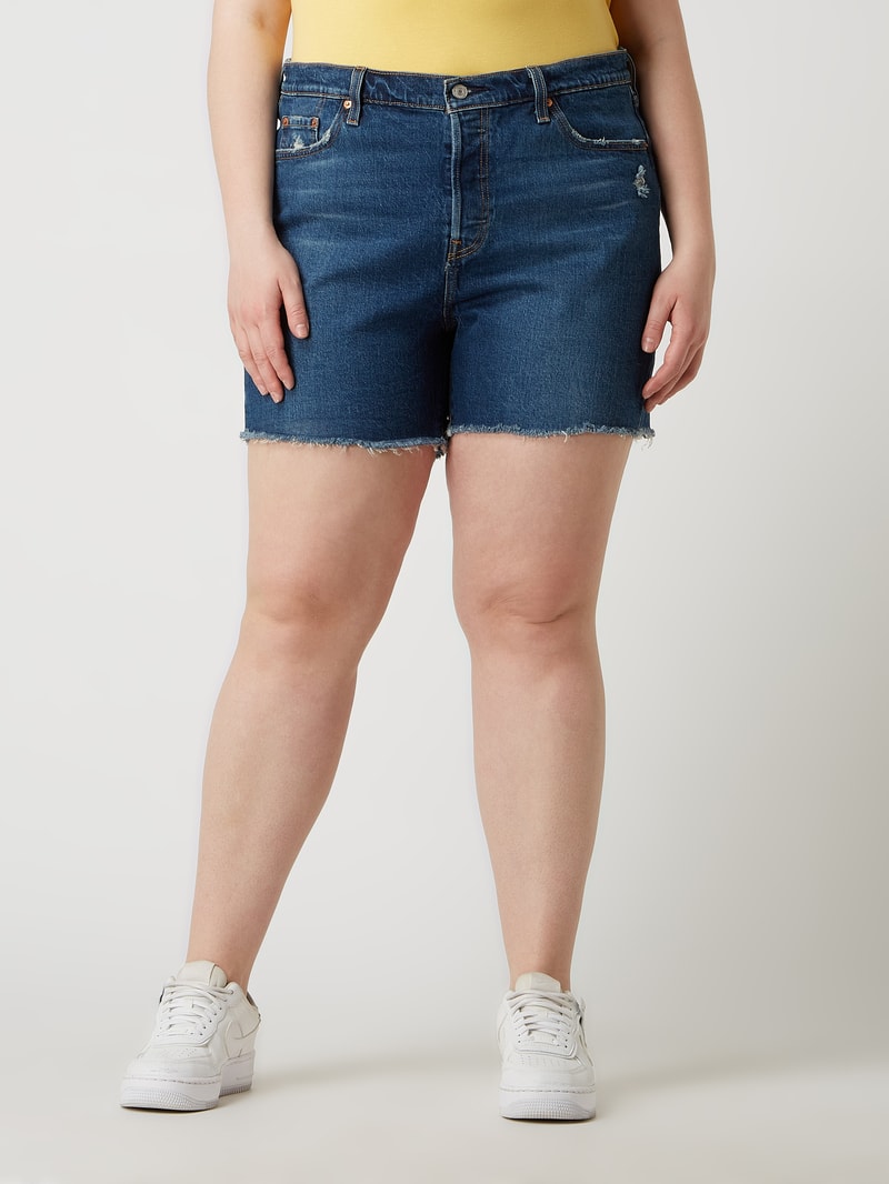PLUS SIZE High Rise Jeansshorts mit Stretch-Anteil Modell '501™' in jeans
