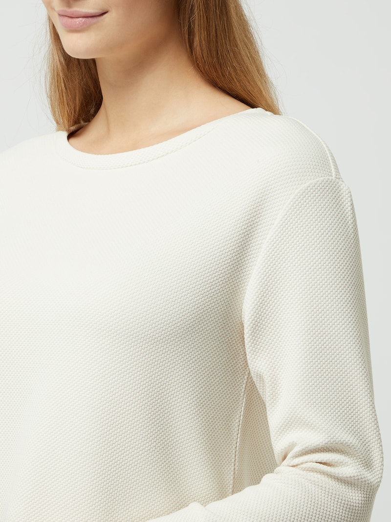 Sweatshirt mit Webstruktur in ecru