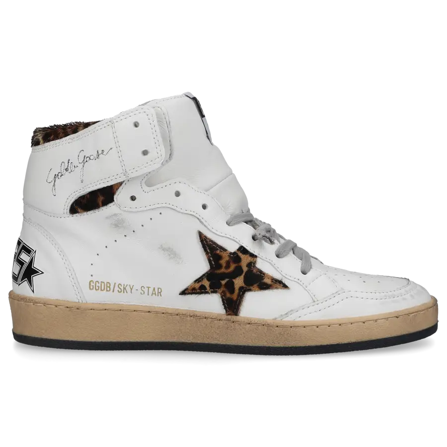 Golden Goose - Sneaker high SKY STAR Kalbsleder - weiß