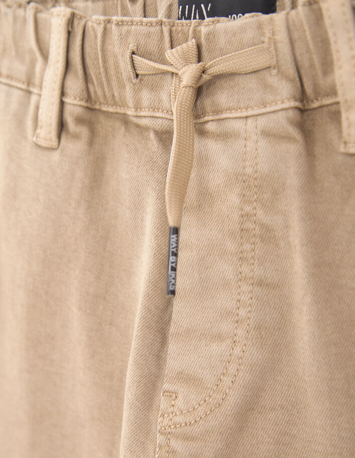 Pantalon BATTLE beige taille élastiquée garçon