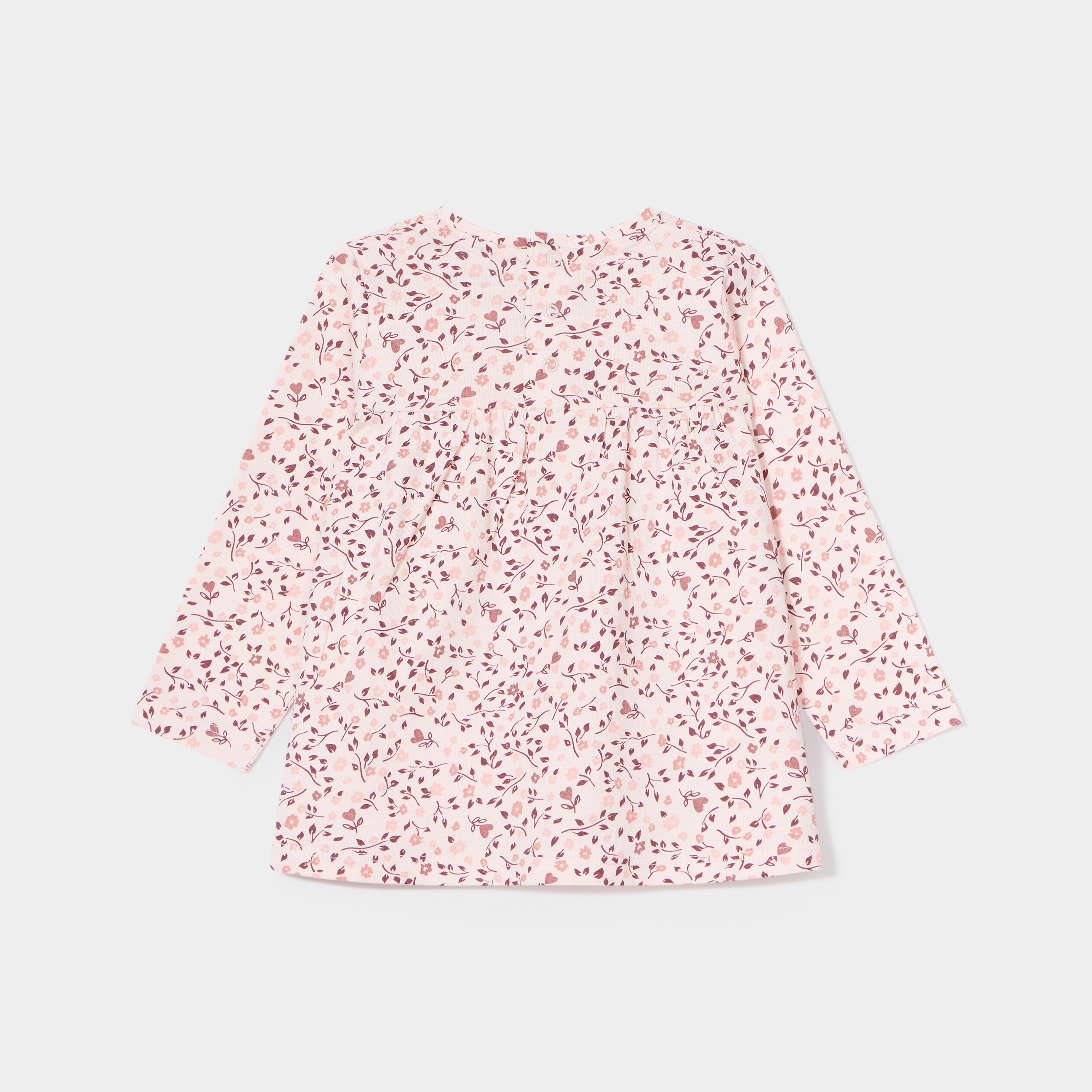 T-shirt ample manches longues coton rose clair bébé fille | La Halle