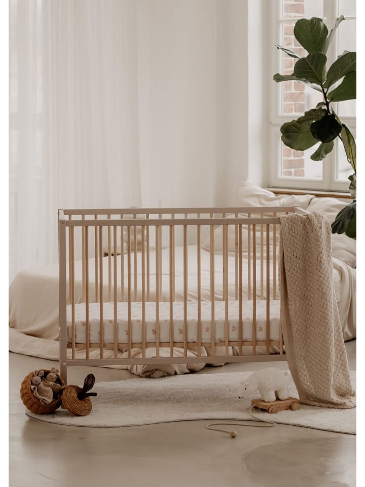 Sämann Beistellbett mit Matratze, Rollen & Umbauseite - sahara dust/natur - Dreamy günstig kaufen 60x120 cm