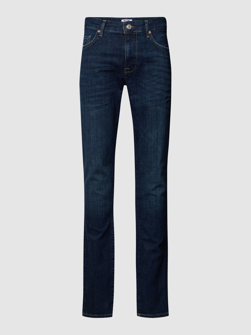 Slim Fit Jeans im 5-Pocket-Design in dunkelblau
