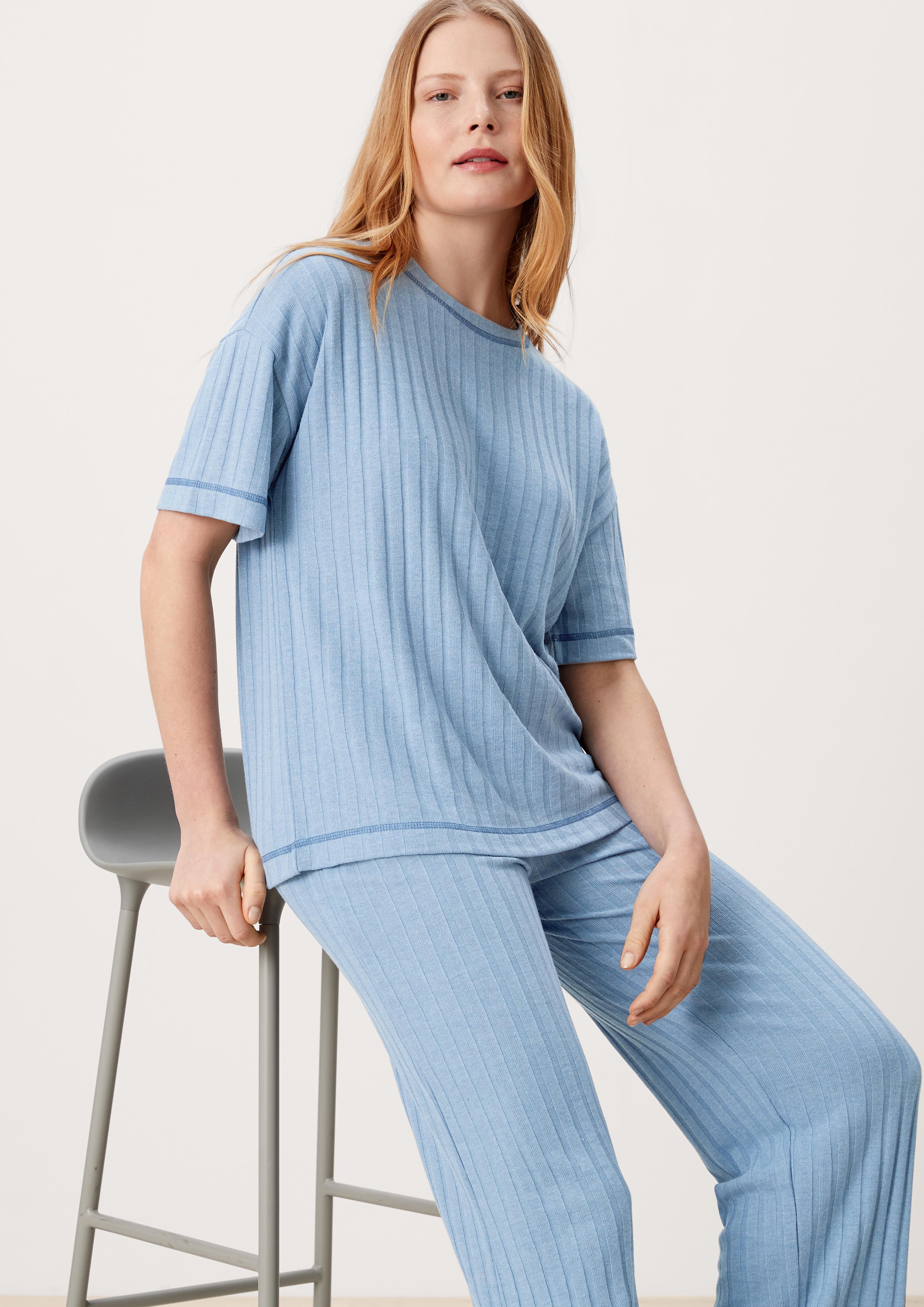 Pyjamaoberteil aus Rippware  6007046-5344