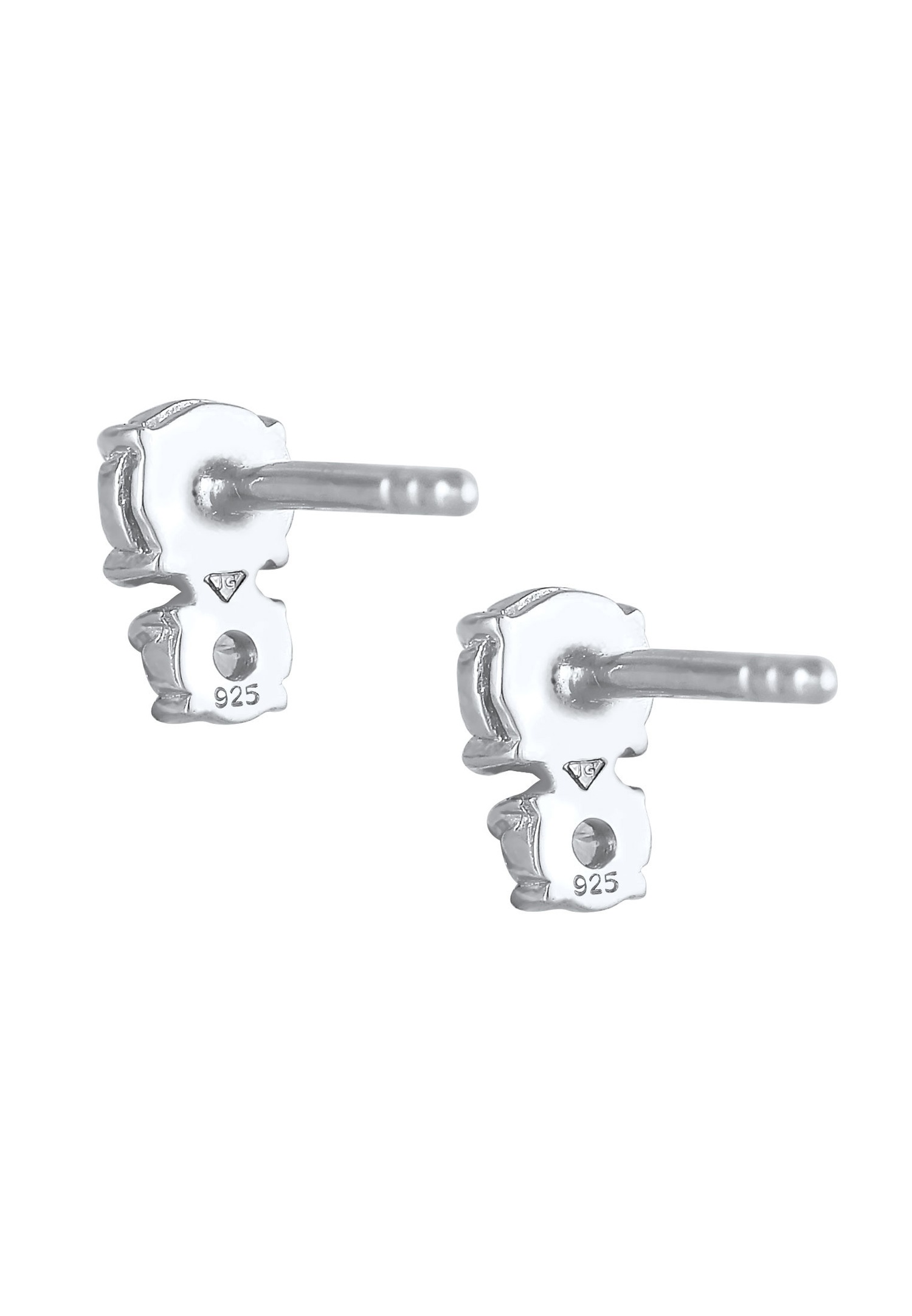 Orecchini a lobo da donna Elli Elegant Basic con pietre di zirconi cubici in argento sterling 925 placcato oro