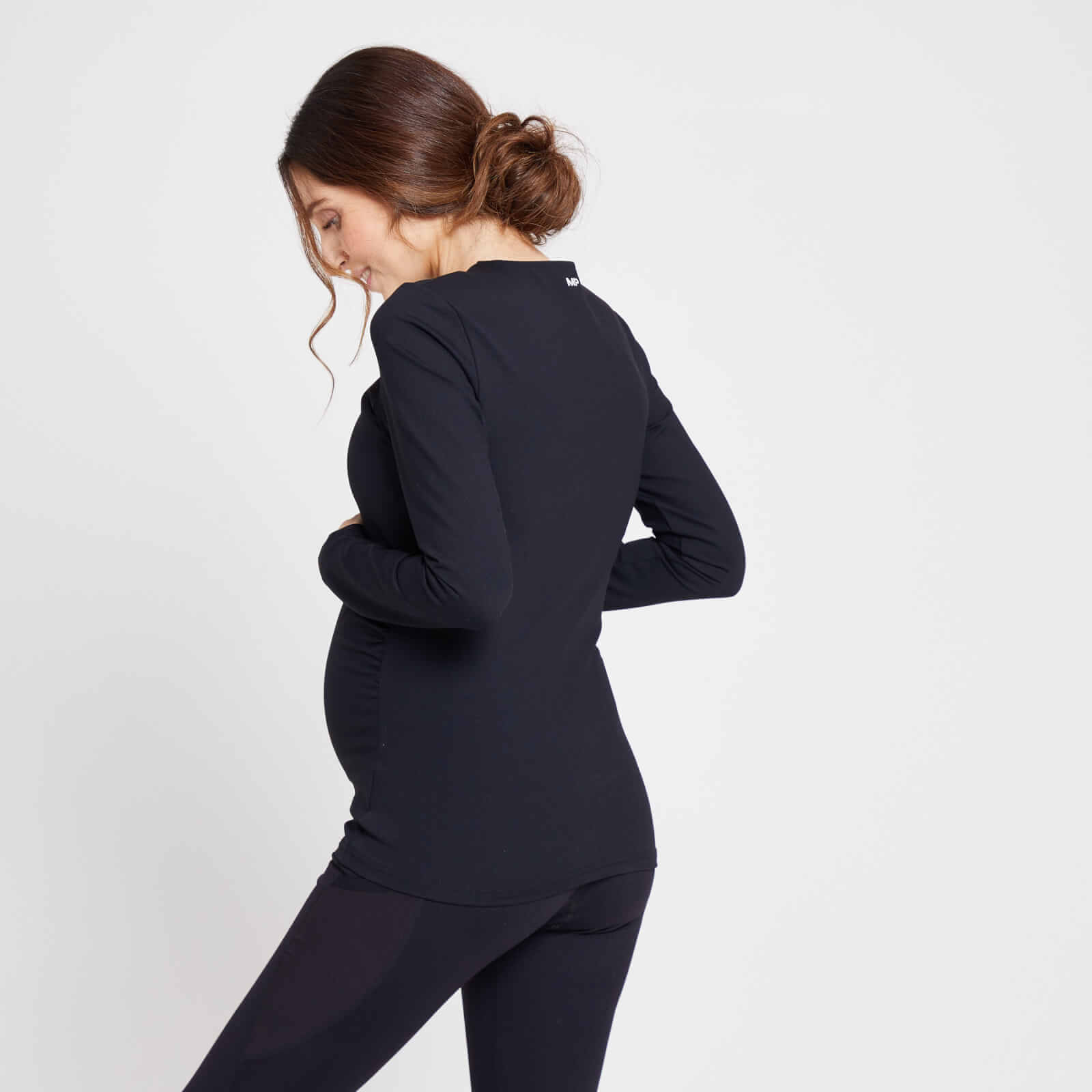 Duo de hauts de maternité à manches longues MP Power pour femmes – Noir/Blanc
