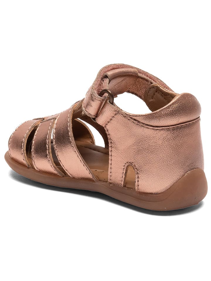 bisgaard Leder-Sandalen in Rosa/ Gold günstig kaufen