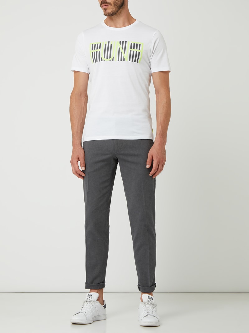 Slim Fit Stoffhose mit Stretch-Anteil Modell 'CiBrody' in dunkelgrau meliert