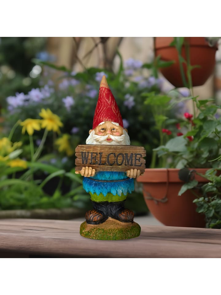 relaxdays Gartenzwerg Welcome in Bunt günstig kaufen onesize