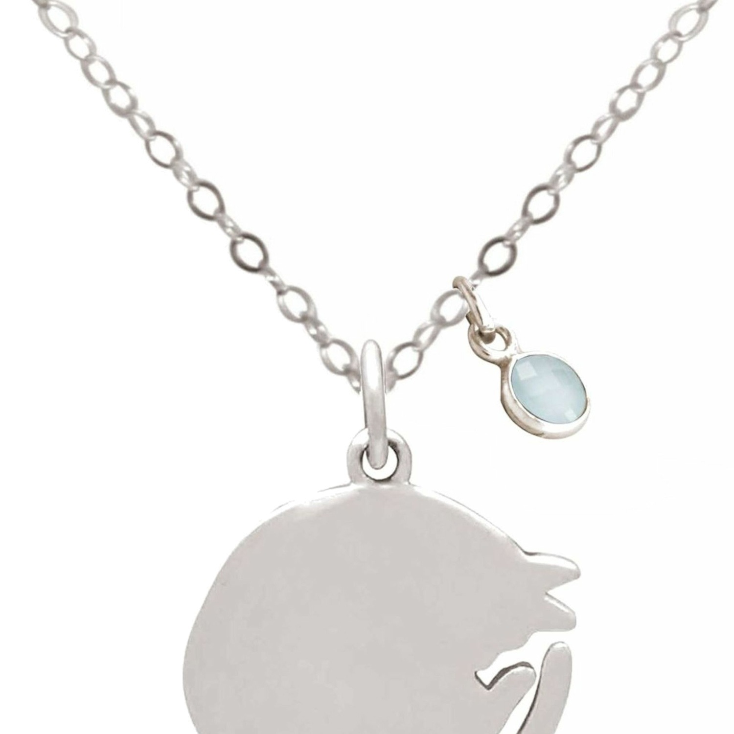 Kette mit Anhänger 'Curly Katze Chalcedon'