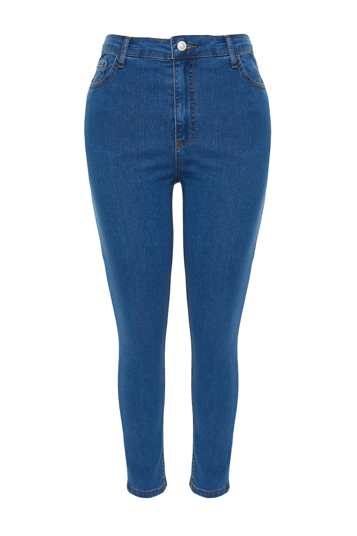 Trendyol Curve  Hellblaue, extra flexible Röhrenjeans TBBSS24CJ00006