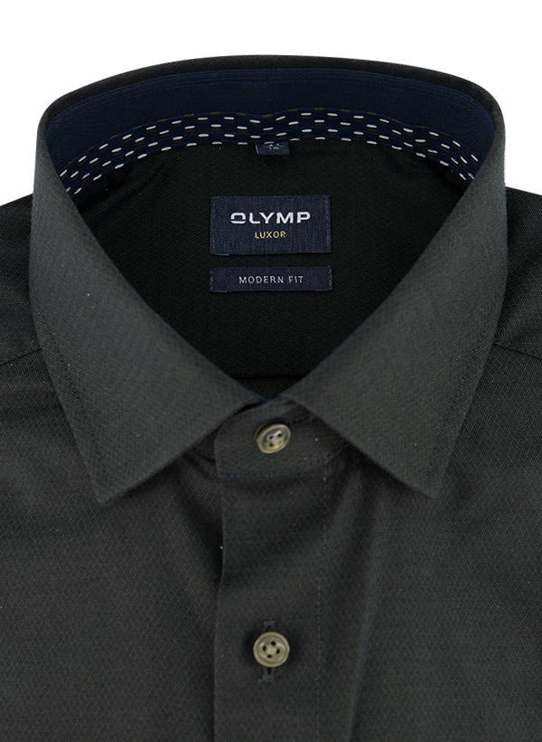 OLYMP, Hemd, Modern Fit, Baumwolle, Extra langer Arm, olivgrün