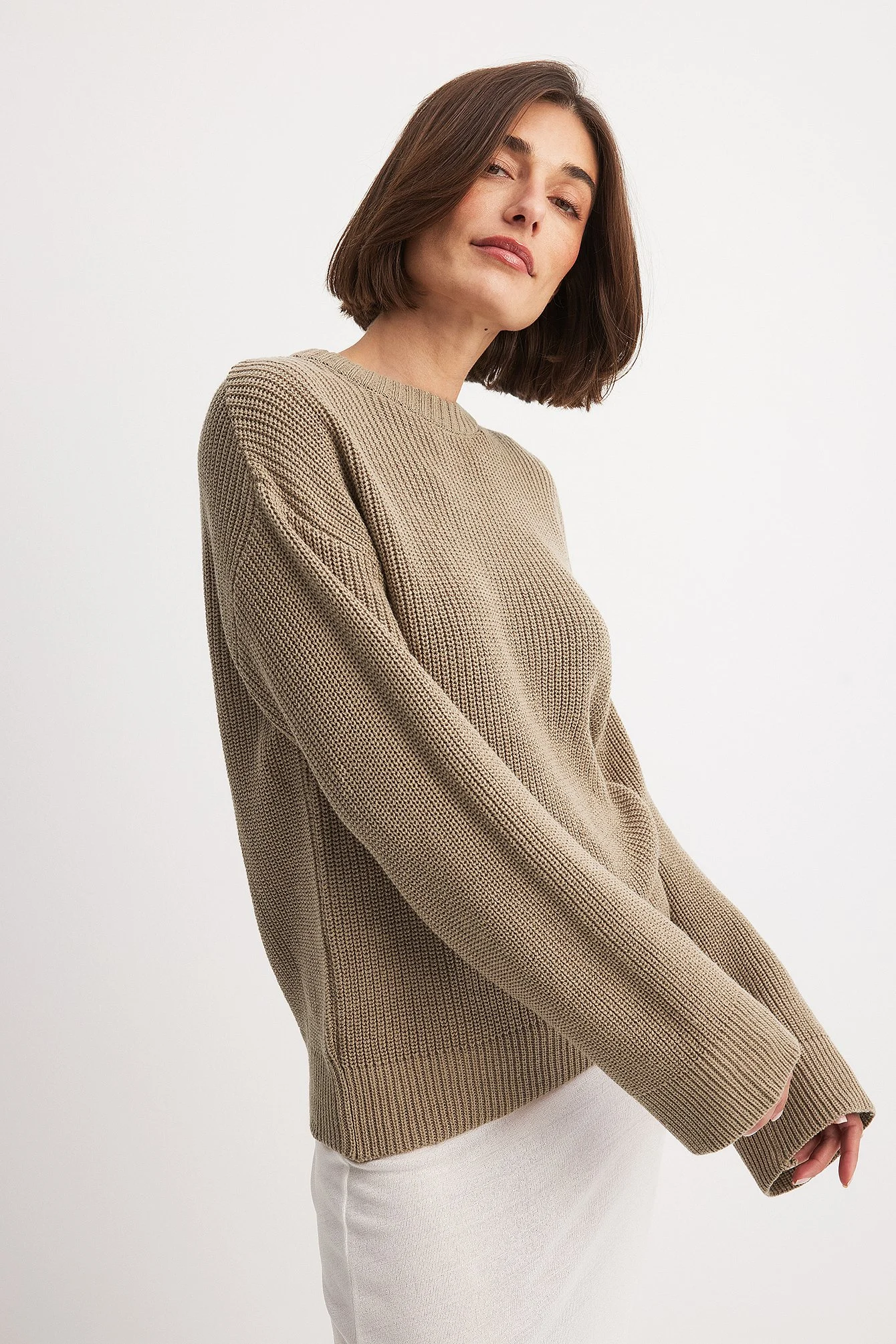 Strickpullover mit Rundhalsausschnitt