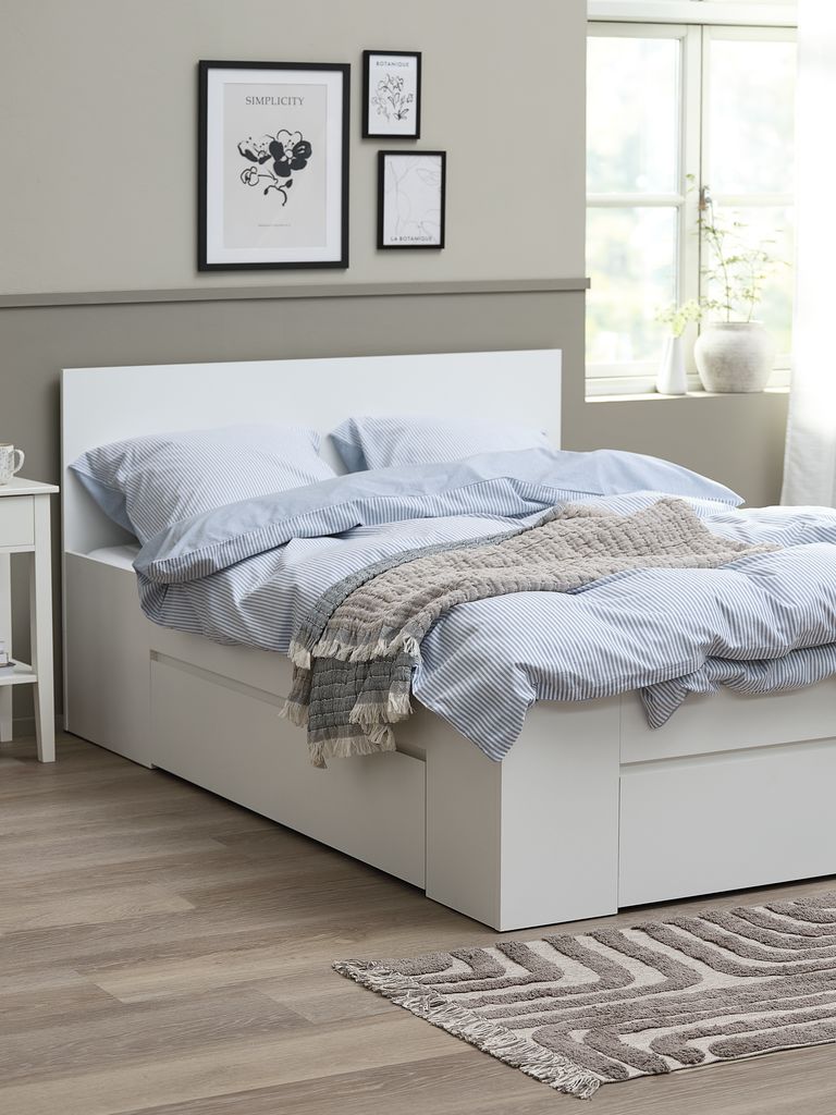 LIMFJORDEN LIMFJORDEN bed frame 150x200cm 3 drawers white