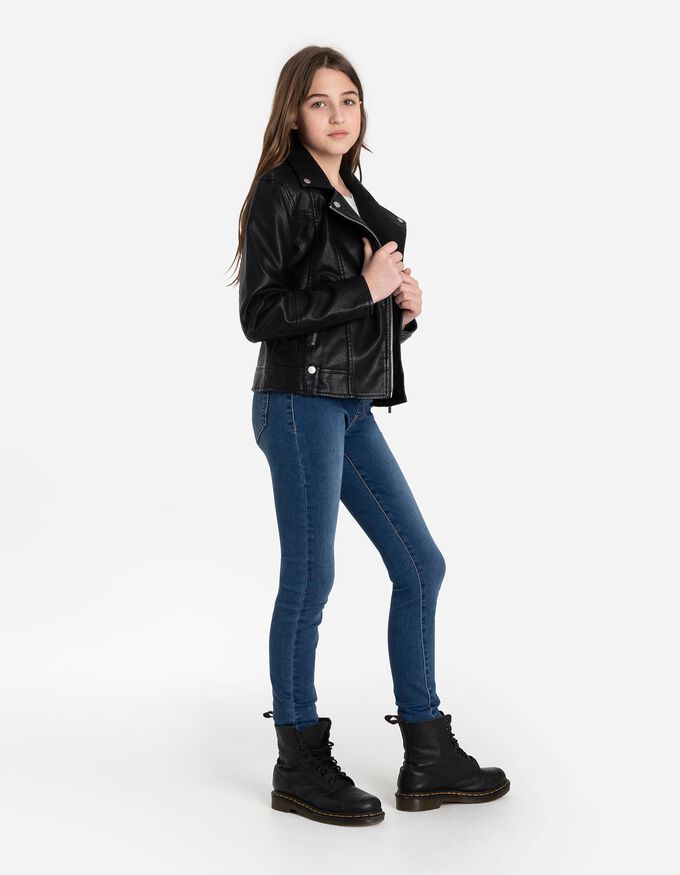 Bikerjacke - Lederoptik