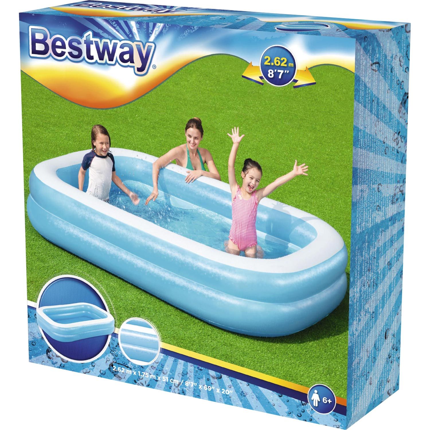 Bestway 262 x 175 cm aufblasbarer Familienpool