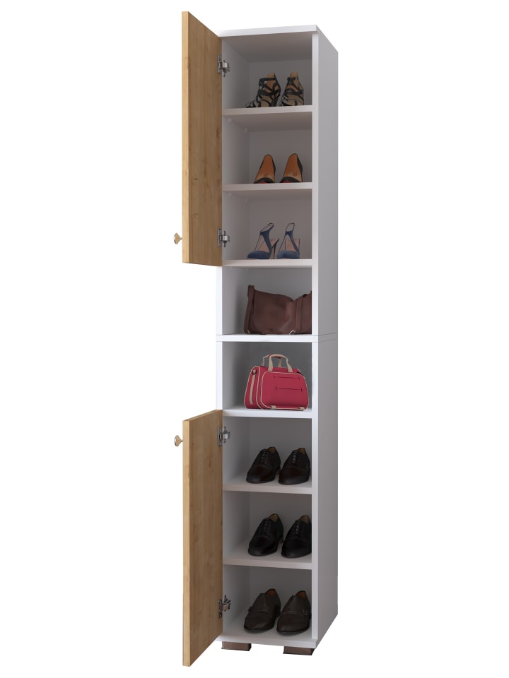 VCM  Holz schmaler Schuhschrank Dielenmöbel Gados  M in Weiß / Honig-Eiche günstig kaufen onesize