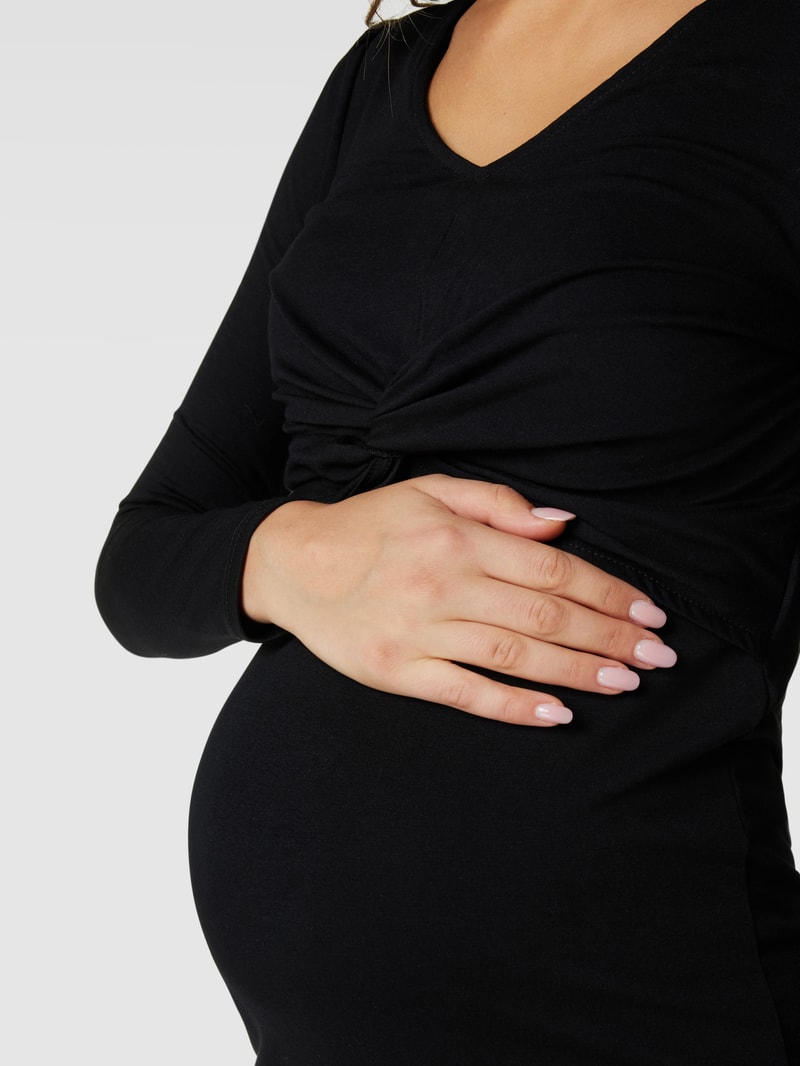 Umstands-Kleid mit Drapierung in schwarz