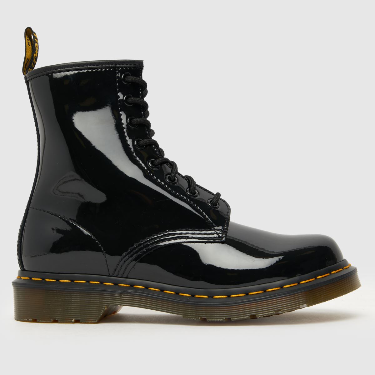 Lakasti škornji Dr. Martens 1460 v črni barvi