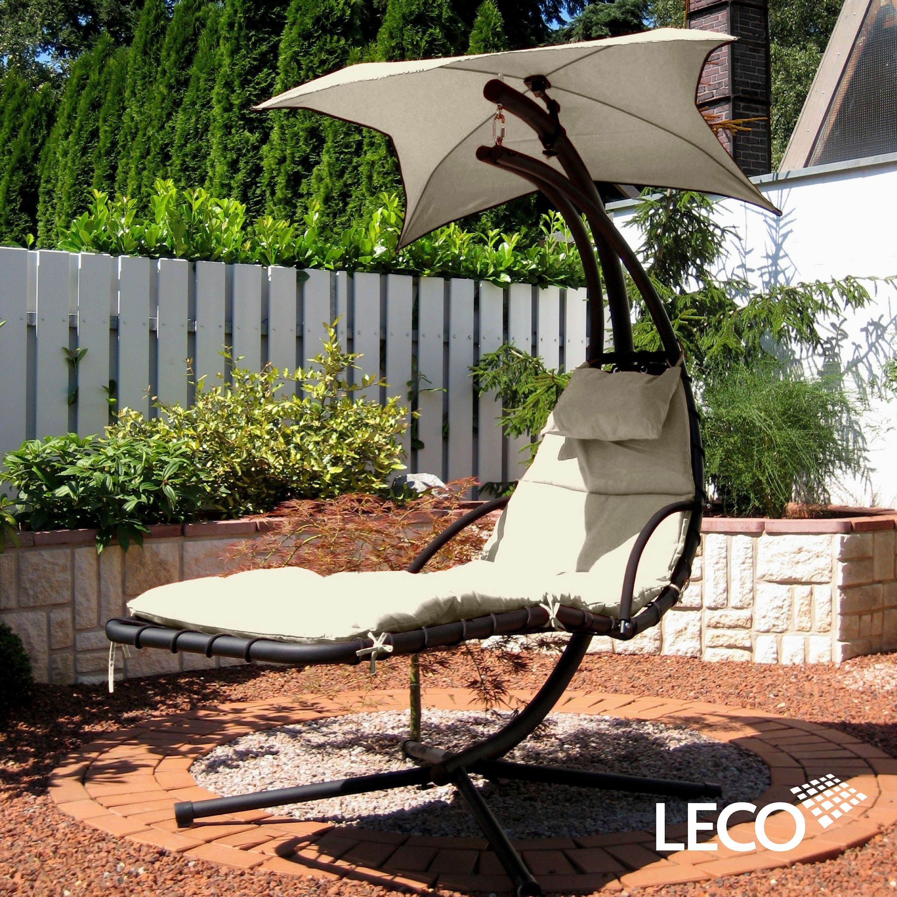 Leco Gartenliege Schwingliege natur, ergonomisch geformt