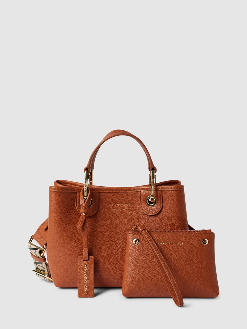 Shopper mit Label-Detail in camel