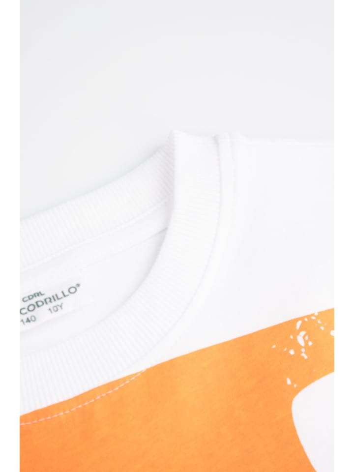 Coccodrillo T-Shirt mit kurzen Ärmeln in weiß günstig kaufen