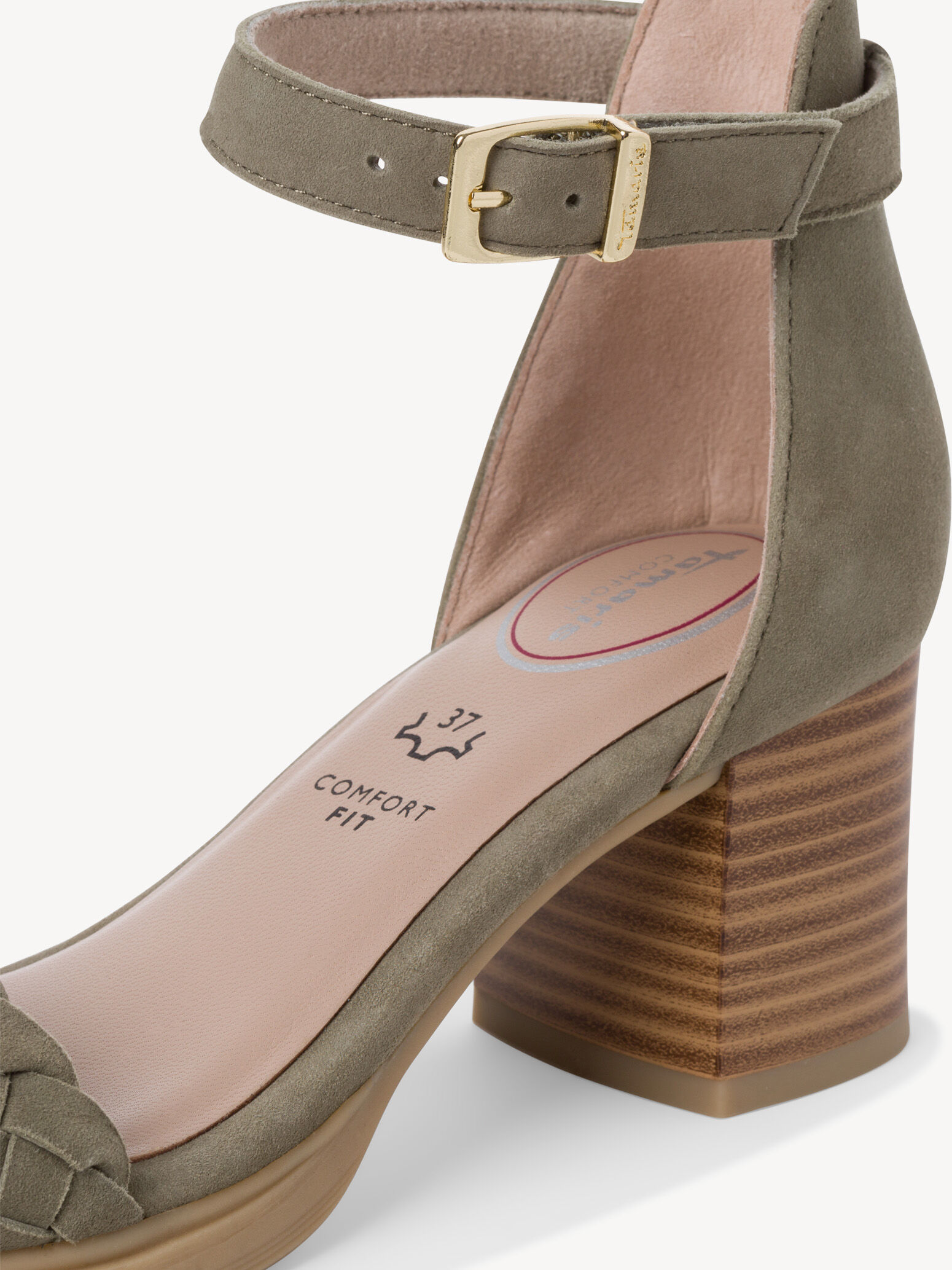 Sandale à talon en cuir - vert