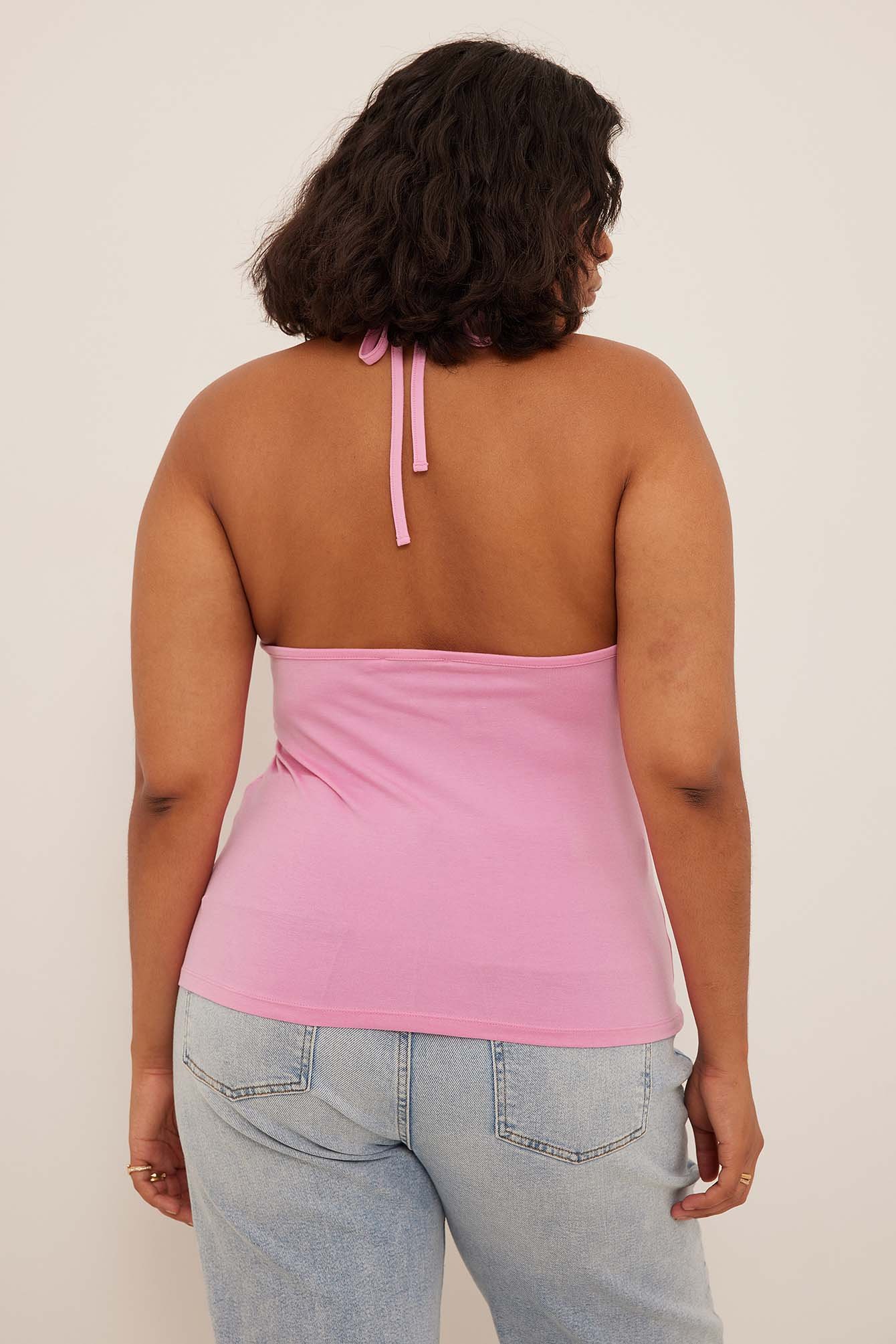 Neckholder-Singlet mit Rüschen