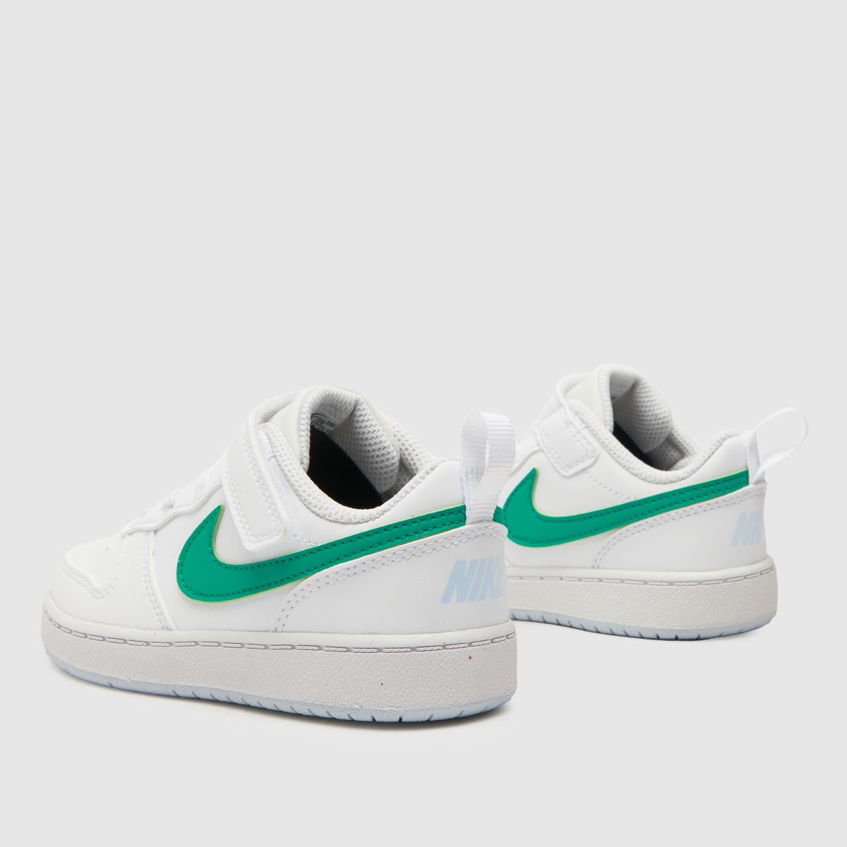 Nike vita & gröna Court Borough låga sneakers för småbarn