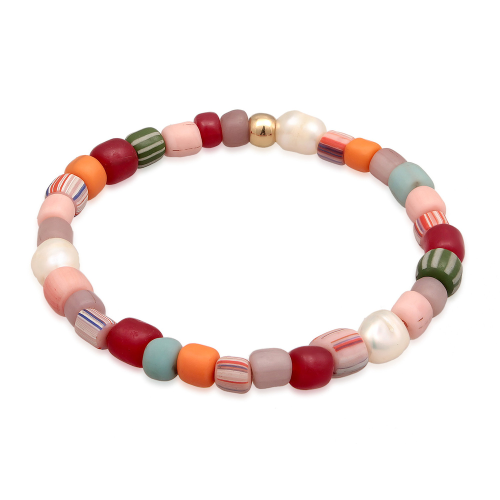 Elli Elli Bracelet Femmes Perles de verre multicolores avec Perles de culture d'eau do Bracelet