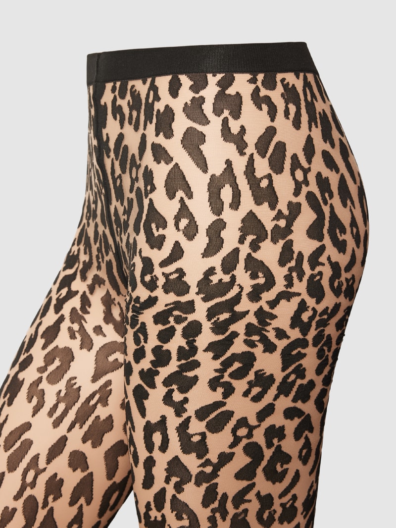 Strumpfhose mit Animal-Print Modell 'Josey' in beige