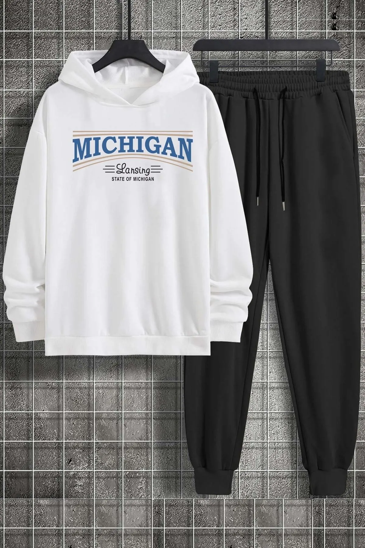 uyguntarz  Bedrucktes Unisex-Trainingsanzugset „Michigan“.