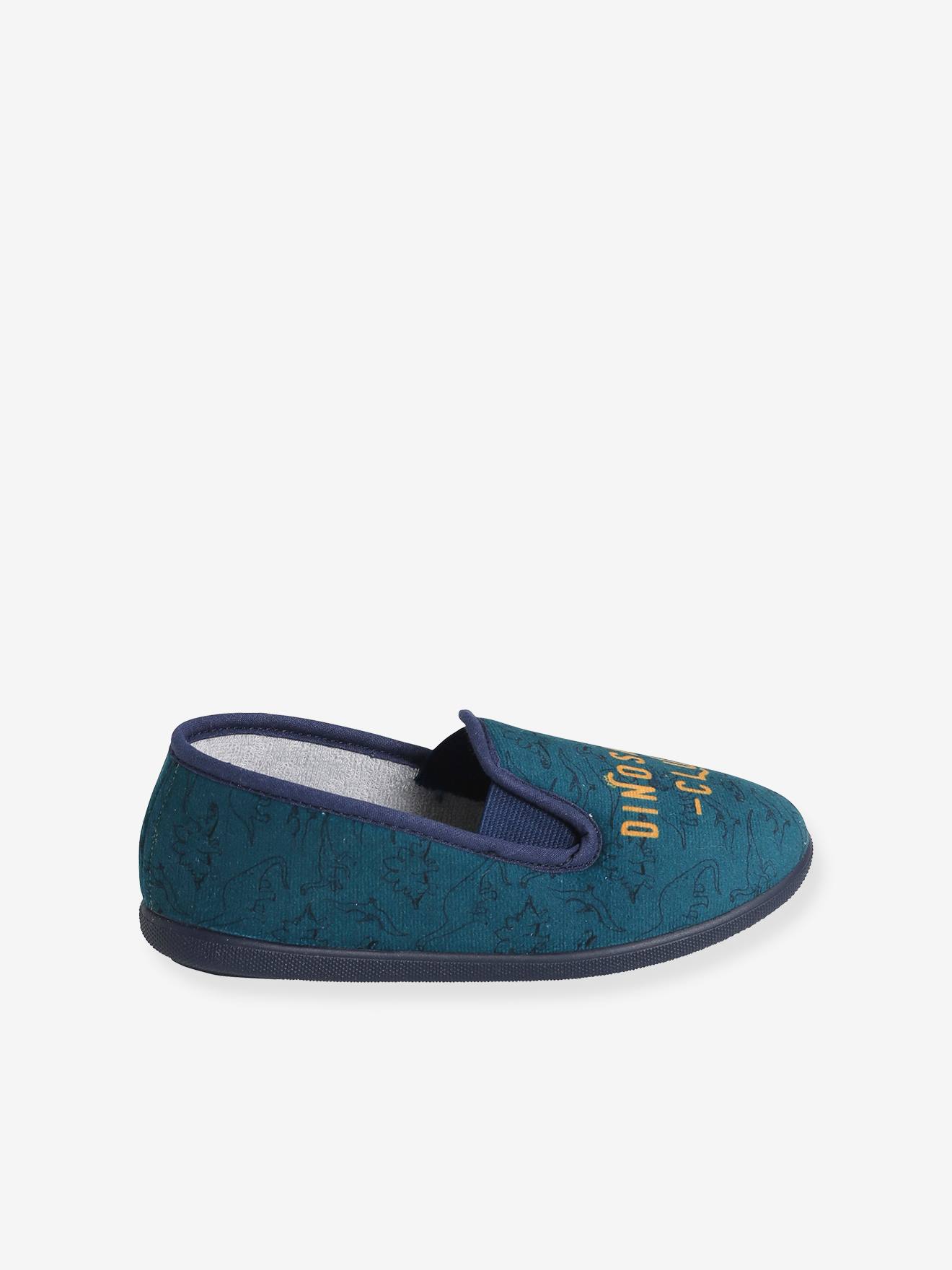 Chaussons slip-on garçon fabriqués en France bleu