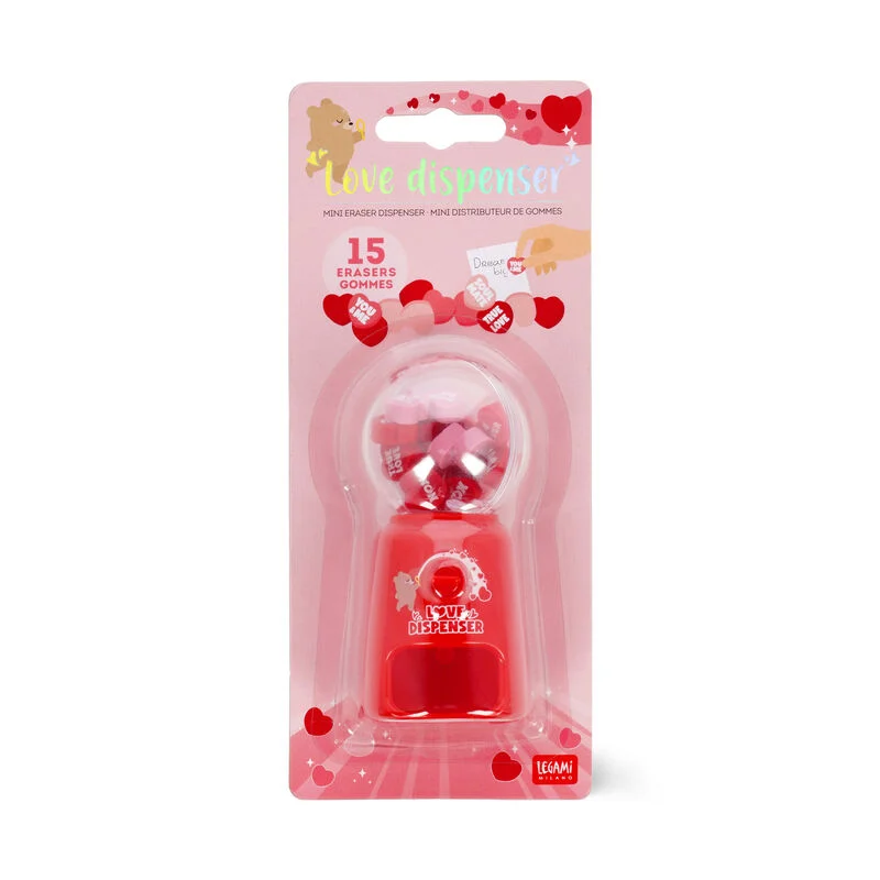 Dispensador de mini gomas de borrar - Dispensador de amor
