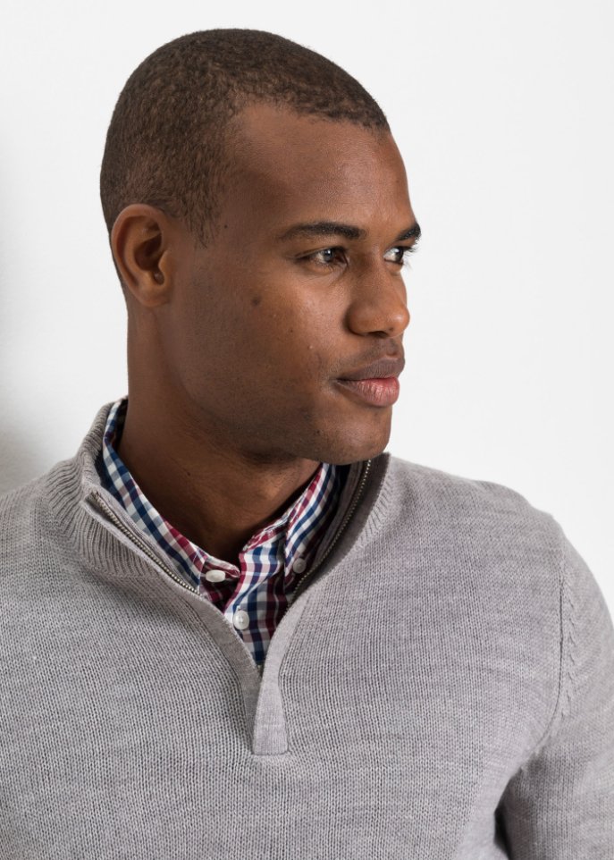 Pullover mit Troyer Kragen und Hemd (2-tlg.Set)