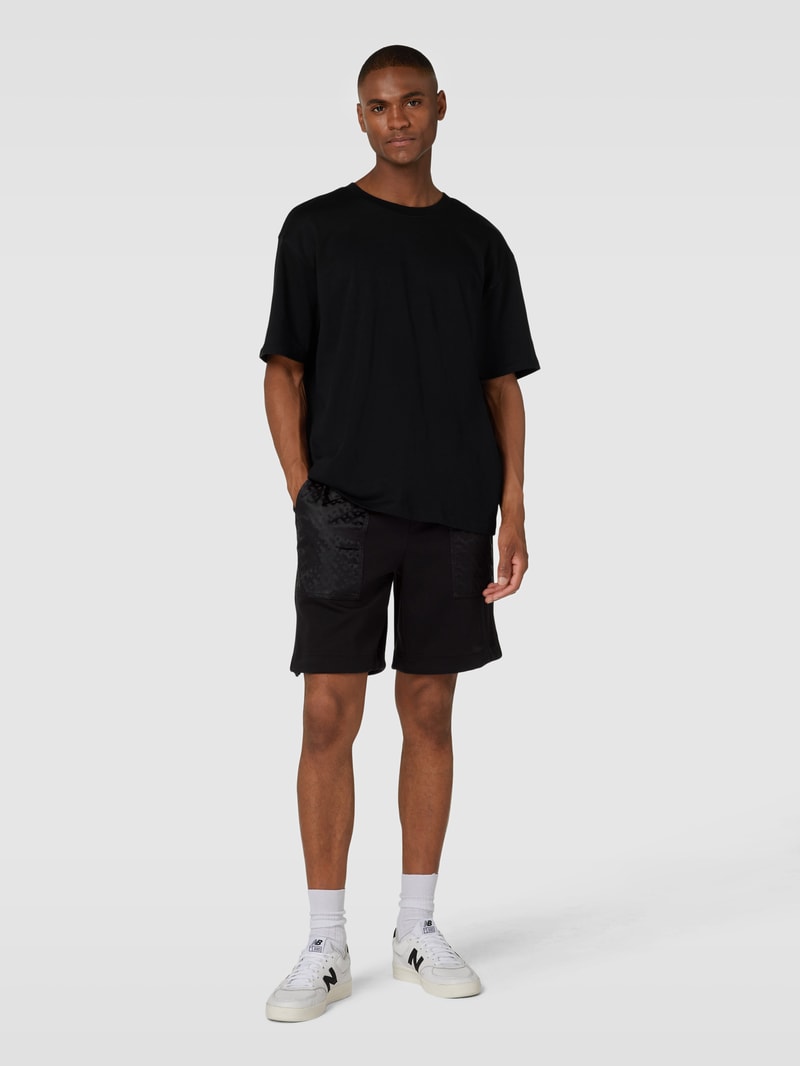 Sweatshorts mit Logo-Details Modell 'Lamson' in schwarz