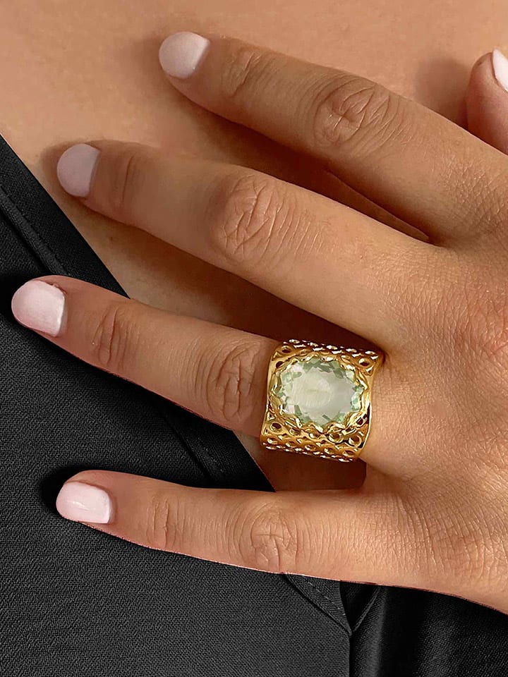 Les Petites Précieuses Vergold. Ring mit Edelstein günstig kaufen