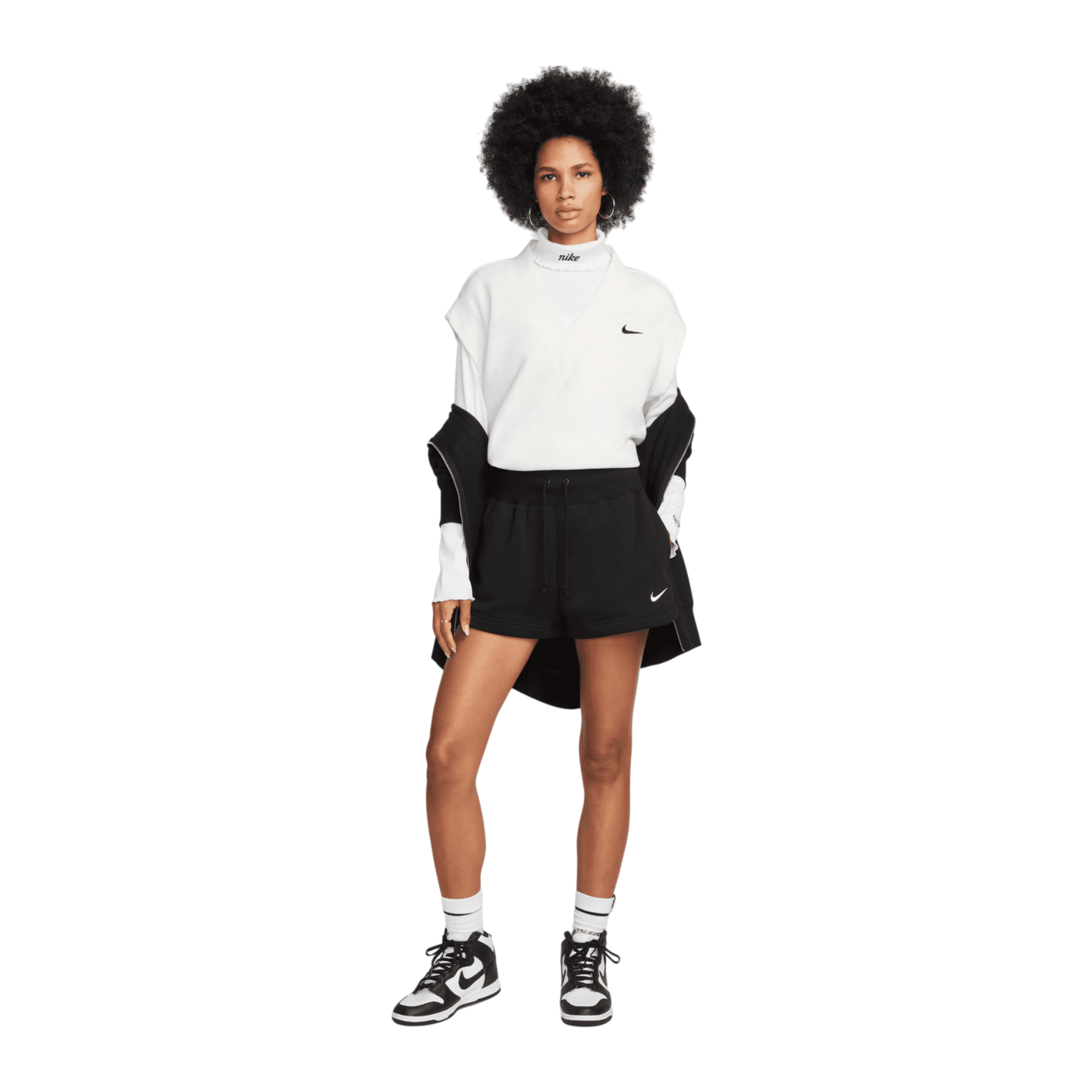 Nike Phoenix Fleece Short Damen Schwarz F010