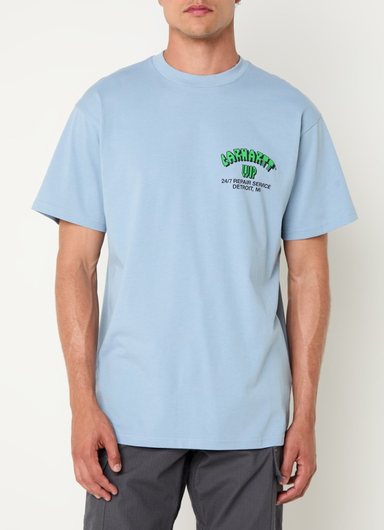 „Carhartt WIP Super Tired“ marškinėliai su logotipu ir spauda nugaroje