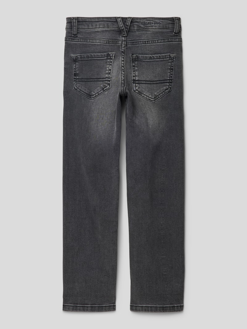 Regular Fit Jeans mit Knopf- und Reißverschluss in schwarz