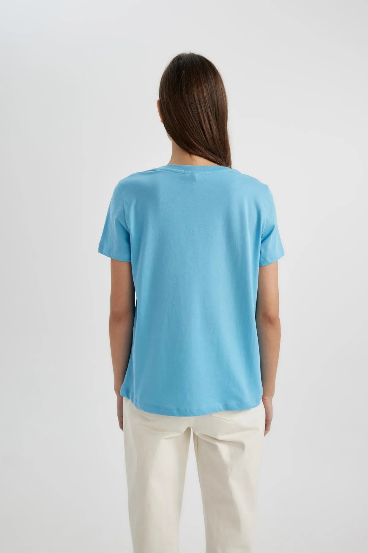 DeFacto  Bedrucktes T-Shirt mit Rundhalsausschnitt und kurzen Ärmeln in normaler Passform C6204ax24sm