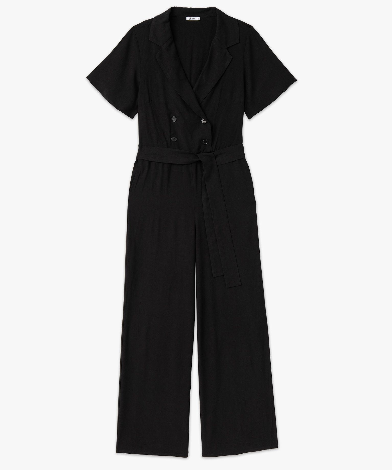 Combinaison pantalon à manches courtes femme noir | GEMO